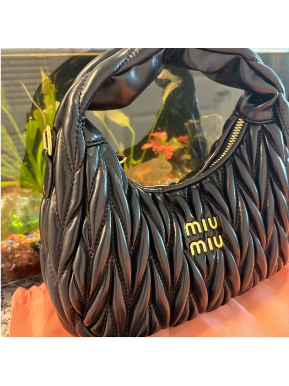 Miu Miu Black Matelassé Quilted Leather Shoulder Bag - Picture 4 of 7